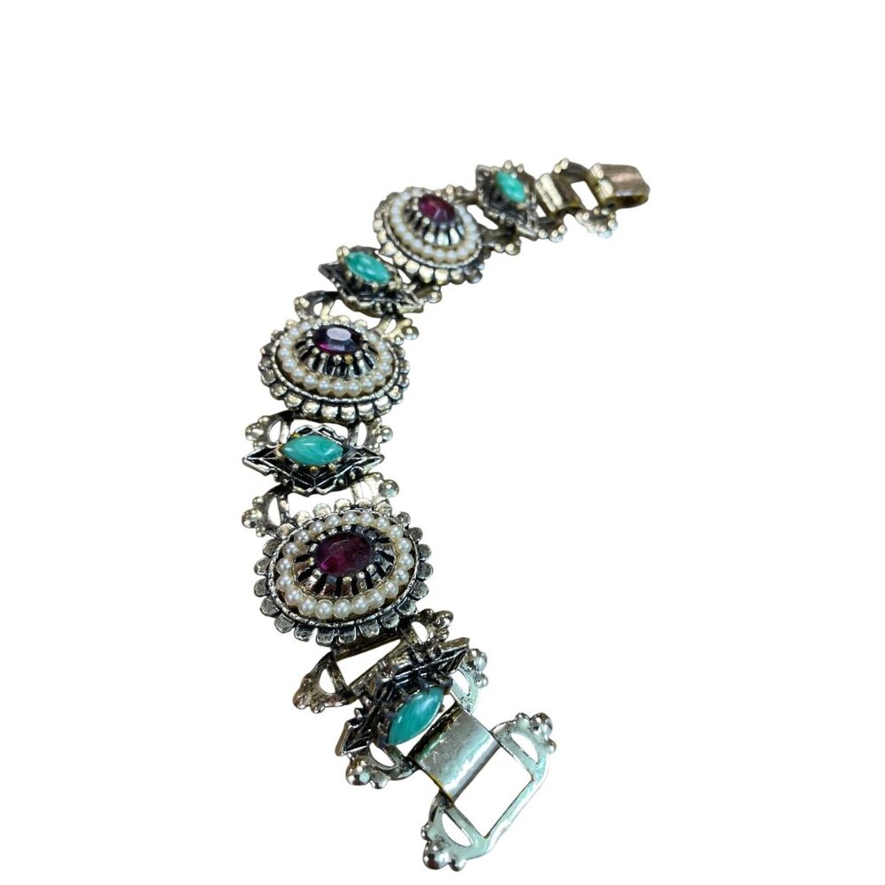 Costume jewelry womans assorted lot of 10 bracelets SKU 9809 - Picture 2 of 10